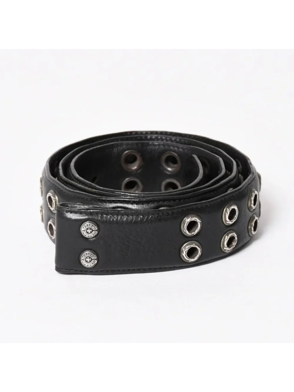 Chrome Hearts Strap Dbl Row of Grommets Double Row of 925 Sterling Silver Belt
